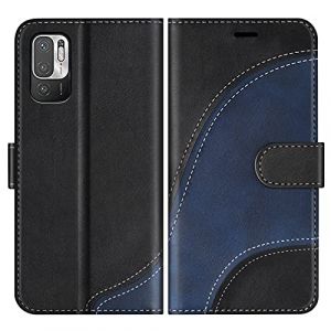 BoxTii Coque pour Xiaomi Redmi Note 10 5G / Xiaomi Poco M3 Pro/Redmi Note 10T, Portefeuille Etui en Cuir PU, Magnétique Protection Housse Coque pour Xiaomi Redmi Note 10 5G / Redmi Note 10T, Noir (BoxTii, neuf)