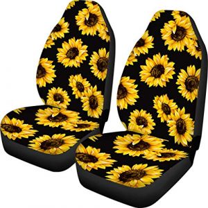 Biyejit Couvre-si&egrave;ges de voiture avec motif tournesol - Couvre-si&egrave;ge universel pour si&egrave;ge avant et arri&egrave;re - Protection pour v&eacute;hicule - Ensemble de 2 (XingTaiShiQuanZaiShangMaoYouXianGongSi, neuf)
