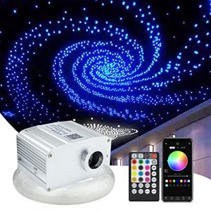 Callsky Kit d'&eacute;clairage &agrave; fibre optique 10W, lumi&egrave;res &eacute;toiles clignotantes &agrave; LED, activation de la musique/t&eacute;l&eacute;commande, maison/voiture,200 pi&egrave;ces*0,75mm*2m pour les mariages, salon (SHINE Innovation, neuf)