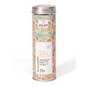 Thés verts boite ronde (Pêche-abricot romarin) (QUAI SUD, neuf)