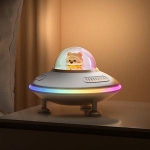 Enceinte Haut Parleur Bluetooth Veilleuse sans Fil Port Cl&eacute; USB/AUX/TF Carte Veilleuse Petite Enceinte Bluetooth Deco Gaming Lumi&egrave;re LED Cadeau Homme,Garcon,Femme,Fille,Ado Anniversaire (MRHStore, neuf)