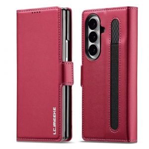 ZHOZEXIN &Eacute;tui pour Samsung Galaxy Z Fold 7, Fermeture magn&eacute;tique, &eacute;tui Portefeuille, Cuir PU, avec Emplacement pour Stylo, Emplacement pour esp&egrave;ces. (Rouge) (Shenxinghui Digital, neuf)