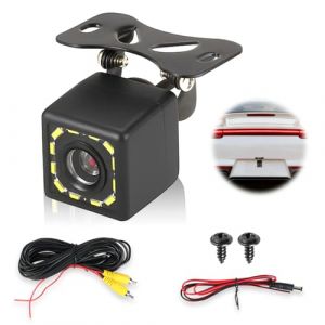 Camera De Recul Voiture 170&deg; Grand Angle, Super Vision Nocturne avec 12 LED, Mini Cam&eacute;ra &eacute;tanche Ip67 pour Installation De Cam&eacute;ra De Recul pour Voiture, Camion, Van, Camping Car Et Remorque (JiuZhouYuan, neuf)