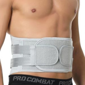 NEOtech Care Ceinture lombaire - Mat&eacute;riau respirant - Soutien/Maintien du dos renforc&eacute; - Corset double compression - Gym/Posture/Entrainement/Travail (Grise, Taille XXL) (NEOtech Care (EU), neuf)