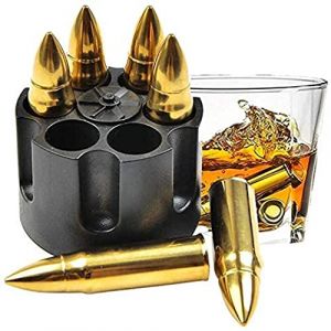Cadeaux Pierre a Whisky Cubes de Glace Réutilisable 6PCS Moule à Glaçons Réutilisable en Acier INOX avec Base, Cubes de Glaçons, Glaçons à Whisky Moule à Glaçons pour Congélateur à Whisky pour Cadeau (BAIZ-EU, neuf)
