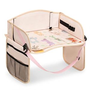 Navaris Plateau de voyage pour enfant - Plateau d'activit&eacute;s voiture train avion avec poches pour livres - Organisateur de voiture (SX-Commerce, neuf)
