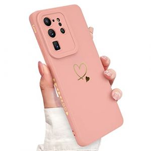 Newseego Coque Samsung Galaxy S20 Ultra 5G Etui pour Filles Femmes, Doré Amour Coeur Motif Doux Silicone Liquide S20 Ultra Coque Mignon Coeur Bord Antichoc Housse de Protection Samsung S20 Ultra- Rose (NewseegoUK, neuf)