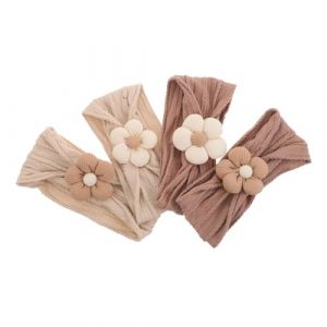HAMPPLIES 4 Pièces Bandeau de fleur bandeaux nouveau-né arcs de bandeau pour bébé fille bandeau de fille de fleur pour le mariage Accessoires de cheveux nouveau-nés bandeaux fleur bébé fille (Chfaan, neuf)