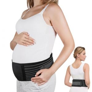 AUYAO Ceinture de Grossesse pour Enceinte, Ceinture Ventrale Respirante R&eacute;glable, Ceinture Support Abdominale/Lombaire pour Soulage les Douleurs Bassin, Hanche, Dos, pour le Quotidien et le Sport (Yadark, neuf)