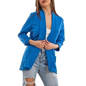 Toocool Veste Blazer pour Femme &Eacute;l&eacute;gante D&eacute;contract&eacute;e Basique &agrave; Simple Boutonnage Printemps VI-80021, bleu &eacute;lectrique, Taille unique (toocool-shop, neuf)