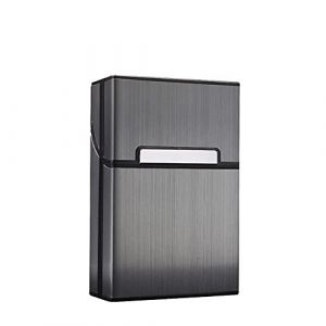 Étui à Cigarettes, Boîte Porte-Cigarette pour Homme Femme, Etui Paquet Tabac Métal Portable en Aluminium avec Fermeture Aimantée pour Tous Ceux Qui Fument, Gris, 1 Pièce (CUTTY, neuf)