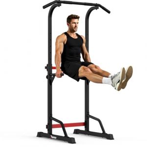 PASYOU Chaise Romaine Power Tower Dip Station,Multifonctions Barre de Traction Station Musculation pour l'entraînement à la Maison,Chaise Romaine Exterieur&Barre de Tractions,Charge maximale 150kg (JOROTO Sport & Fitness, neuf)