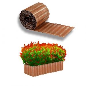 Galvanized Lawn Edging ,12Inch*20FT Bordure de Jardin Metal Bordure de Pelouse ,Bordure Metal Jardin pour Herbe, Parterre de Fleurs, Allée- Rouille (longdafei, neuf)