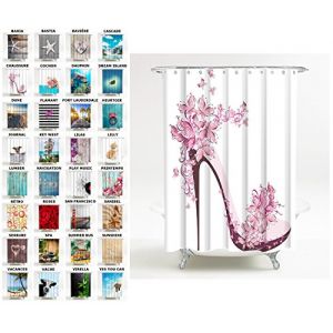 Sanilo Rideau de Douche, Large Choix de Beaux Rideaux de Bain, Haute qualit&eacute;, 12 Anneaux Inclus, Imperm&eacute;able, Effet Anti-moisissures (180 x 200 cm, Chaussure) (Baintastique, neuf)