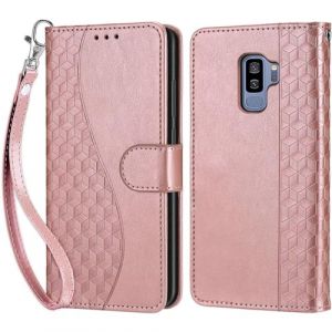 KENHONER Coque pour Samsung Galaxy S9 Plus, Housse Etui Portefeuille Cuir Multifonction, Fermeture Magn&eacute;tique &agrave; Clapet Anti-Choc Compatible avec Coque Samsung S9 Plus Book - Or Rose (KENHONER, neuf)
