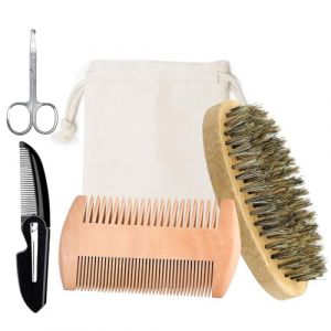 Ensemble de toilettage de barbe pour homme avec ciseaux, brosse pliable, accessoires de rasage pour le visage, les cheveux, les voyages, la maison (Syanjin, neuf)
