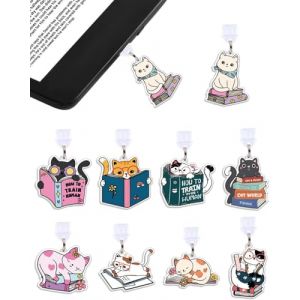 FUGLUS 9 Pcs Bouchon Anti-Poussi&egrave;re USB-C avec Breloque Chat Mignon,Bouchon Anti-Poussi&egrave;re de Type C Protecteur Silicone Cache Poussi&egrave;re Accessoires Cadeaux pour Livres,Filles,Amoureu (BOOKING PRICELESS, neuf)