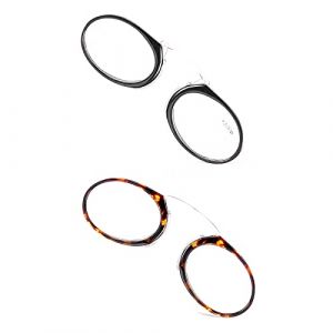 KoKoBin Lentilles de lecture unisexes Aide visuelle compacte Mini Nose Clip Lunettes de lecture sans branches Antid&eacute;rapantes Aide &agrave; la lecture - Toujours &agrave; port&eacute;e de main (2 paires, 2.5, diopters) (Hime Tech, neuf)