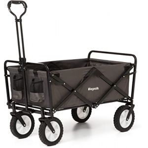 LifeGoods Chariot de plage &ndash; Chariot pliant avec roues &ndash; Grand chariot de plage &ndash; Roues pivotantes &ndash; 2 supports &ndash; Capacit&eacute; de charge de 70 kg &ndash; Gris (LifeGoods Group, neuf)