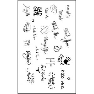 Lot 25 Mini Faux Tatouages Temporaires Ephémères Stickers Autocollant Pour Ongles ou Corp Sexy Adultes Coquin HotWife Libertin Tattoo Femme Tatoo Sexe Hot Charme Erotique Séduction (Innova-store, neuf)