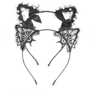 VALICLUD 2 Pièces couvre-chef oreille de chat costume de chat écouteurs bandeaux filles chat fille cosplay casque d'oreille de chat bandeau oreilles de chat adultes bandeau noir alliage (Sudersana, neuf)