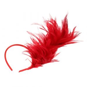 Abaodam Chapeau Bibi Rouge Pour Mariage Serre-t&ecirc;te &agrave; Plumes Accessoire De T&ecirc;te Pour F&ecirc;te Bibis Rouges Pour Femme Serre-t&ecirc;te &agrave; Porter (Naralimn, neuf)