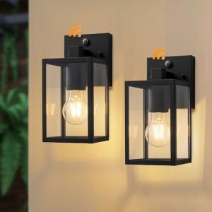 FTL Appliqué Lanterne Murale Extérieure du Crépuscule à Aube 2 Stück, Jardin Petite Luminaire Extérieur Mural, E27 Éclairage de Sécurité avec Capteur, IP44 Lampe Murale Exterieure pour Porche Terrasse (FTNOUS, neuf)