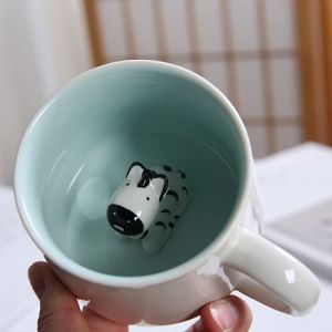 Arawat Tasse z&egrave;bre cadeau 3D animal tasses dr&ocirc;le tasse &agrave; caf&eacute; c&eacute;ramique 350 ml tasse &agrave; th&eacute; avec cuill&egrave;re soucoupe No&euml;l z&egrave;bre caf&eacute; tasse cadeau d'anniversaire pour petit ami gar&ccedil;ons femmes hommes (TianMeng FR, neuf)