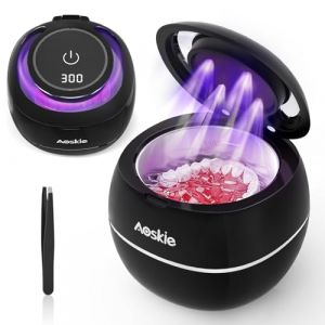 Aoskie Nettoyeur Ultrasons 42kHz/30W pour Prothèses Dentaires, Aligneurs, Protège-dents, Bijoux, Tête de Brosse à Dents, 180ML Ultrasonic Cleaner pour Appareils Dentaires à Domicile ou en Voyage (Vcooltoys, neuf)
