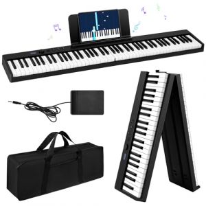 Ovshnrr Piano Numérique 88 Touches pour Débutant, Clavier Pliable de Piano Numérique Semi-Pondéré, avec capacités Bluetooth et MIDI, Clavier Électronique Piano 128 sons (WONGNAN LIMITED, neuf)