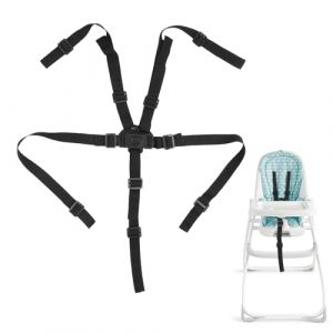 Harnais Chaise Haute,Harnais Chaise Haute Bebe,Harnais Enfant,Sangle Chaise Haute Bebe,5 Points Pour Harnais De Sécurité Réglable Sangle,Universelle Pour Haise Haute,Pour Haise Haute,Poussette Attache (YIQings-US, neuf)