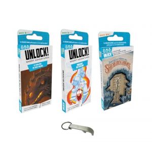 Lot 3 Unlock Short Adventures Version Française dans La Tête De Sherlock Holmes + Panique en Cuisine + Le Donjon De Doo-Arann + 1 Decap Blumie (Holmes + Cuisine + Doo) (Blumie Shop, neuf)