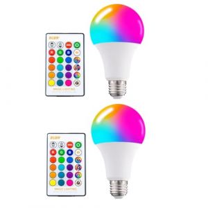 ISKDJBJG Ampoule LED Changeante de Couleur avec T&eacute;l&eacute;commande 16 Couleurs, Lumi&egrave;re RVB Multicolore 15W E27, Ampoule LED Dimmable avec Fonction M&eacute;moire (xiaojunshangdian, neuf)