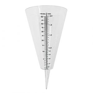 Pluviom&egrave;tre conique &ndash; Verre &agrave; mesurer en plastique transparent pour jardin ext&eacute;rieur 50 mm (Jesnif, neuf)