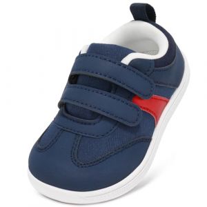 STQ KIDS Chaussures Barefoot Enfant Mode Basket Enfant Garcon Fille Respirant Antid&eacute;rapant Chaussure Premier Pas Bebe Minimalistes pour &agrave; La Course et &agrave; La Marche Bleu Fonc&eacute; et Blanc 28 EU (HKR Official Store, neuf)