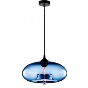 Lampe suspendue industrielle moderne créative en verre soufflé lampes suspendues îlot de cuisine moderne bleu bulle couleur salle à manger bar table de chevet au-dessus de l'évier Lustre de plafond en (yuzhikuajinggongsi, neuf)