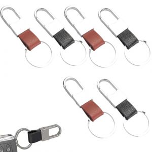 6 Pièces Porte-CléS en Cuir Tressé, Porte-CléS de Voiture en Cuir,Porte-CléS pour Homme Femme, pour Voiture, Moto, VéLo Et Maison,porte clef voiture,porte clé voiture (Binherd OU, neuf)