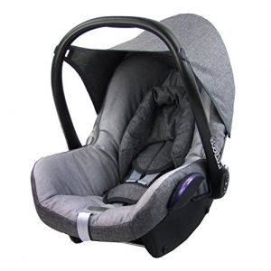 BAMBINIWELT Housse de rechange compatible avec Maxi-Cosi CabrioFix pour porte-bébé Ensemble complet de 6 pièces en mélange de polyester de qualité supérieure (gris chiné/gris clair) (BambiniWelt, neuf)