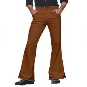 pvucpot Disco Pantalon À Pattes D'éléphant Homme Années 60, Déguisement Pantalon évasé Slim des Années 70, Pantalon à Pattes d'eph, Disco Fever, Carnaval Pantalon Cargo Homme Casual Coupe Ajustée (goodups, neuf)