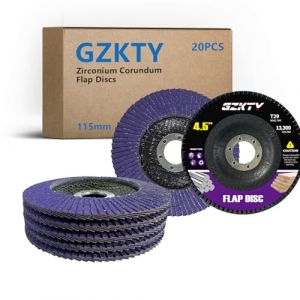 GZKTY 20 pi&egrave;ces Disque a Lamelles 115mm, Disque de Poncage pour Meuleuse d'Angle, Grain 40/60/80/120, Compatible avec M&eacute;tal/Inoxydable/Bois, Accessoire de Meuleuse d'angle (GZKTY, neuf)