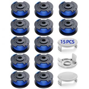 YWTESCH 15 Bobine Fil Coupe Bordure Convient pour Ryobi One +18v 24v 40v Coupe Bordures, *&Oslash;1.65 cm*3.4m Longueur AC14RL3A Remplacements Coupe Bordure(12 Fil Coupe Bordure,3 Couvercle) (EU-YAN, neuf)