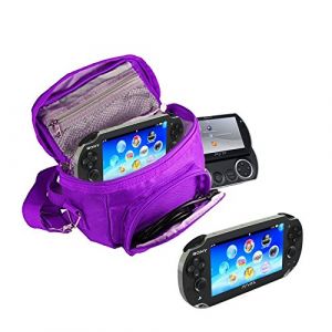 Orzly® Sacoche Bandoulière Universelle Haute Qualité Multi pour consoles portables Sony PSP - Convient à toutes les versions: PSP STREET / PSP 3000 / PSP GO / PSP 1000 / PSP 2000 / PS Vita - SAC PORTABLE avec compartiments spécialement conçus pour ranger: