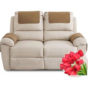 Housse D'appui-Tête pour Meubles, Housse D'accoudoir, Canapé 2/1/3 Places avec Accoudoirs Housse de Protection pour Appuie-Tête de Chaise Inclinable (Color : Khaki, Size : 4 Pieces(1xpocket)) (MOSIED, neuf)