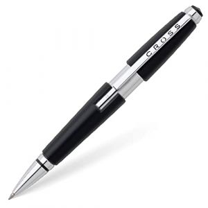 CROSS Edge-Jet Black - Roller noir convertible / Stylo rechargeable - Avec syst&egrave;me d&rsquo;ouverture par glissement - &Eacute;crin classique et recharge roller noire incluse (Europens, neuf)