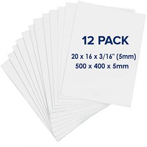 Carton Plume (Foam Board) 500 x 400 x 5mm – Pack de 12 Plaques – Panneau D’affichage Blanc, Grand, sans Acide, Carton Mousse pour L’art, les Présentations et les Projets Scolaires (Navy Penguin Europe, neuf)