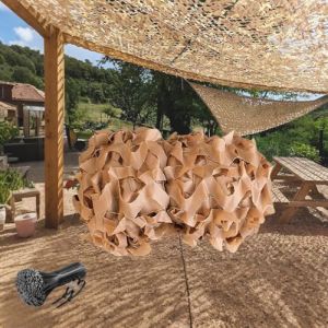 Générique Filet De Camouflage Sable, Toile Ombrage Exterieur, Voile D'ombrage Rectangulaire pour Pergola, Auvent De Terrasse， Protection Solaire(3x6 M) (SWwsd, neuf)