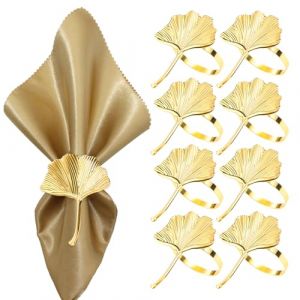 Lvjkes 8 Pi&egrave;ces Rond de Serviette, Or Feuillage Rond de Serviette, M&eacute;tal Anneau Serviette de Table, pour Mariage Banquet Anniversaire F&ecirc;te Anniversaire Festival Bapt&ecirc;me D&eacute;coration De Table (Or-8) (xianxinbaishunshangmaoyouxiangongsi, neuf)