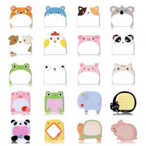 Lot de 20 Petits Blocs Notes Autocollantes Animaux Mignons, Post It Rigolo en Forme d&rsquo;Animal, Papeterie Kawaii Sticky Notes, Petits Cadeaux Anniversaire pour Enfants et &Eacute;l&egrave;ves (YuXinHuaCai, neuf)