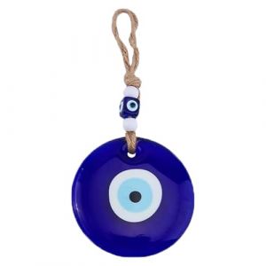 MisFun Bleu Mauvais Oeil, Oeil Turc Suspendu Pendentif Verre Contre Le Mauvais œil Nazar Boncuk Porte Bonheur, pour Protection Accrocher au Mur et Voiture Ornement Bonne Chance (10 CM) (JIANGX, neuf)