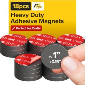 Aimants en Céramique avec Support Adhésif - Aimants en Forme de Disque Rond de 2,5 cm (1'') - Aimants en Ferrite - En Forme de Cercle à Peler et à Coller - Petits Aimants - 18 PCs (AC Global Distribution, neuf)